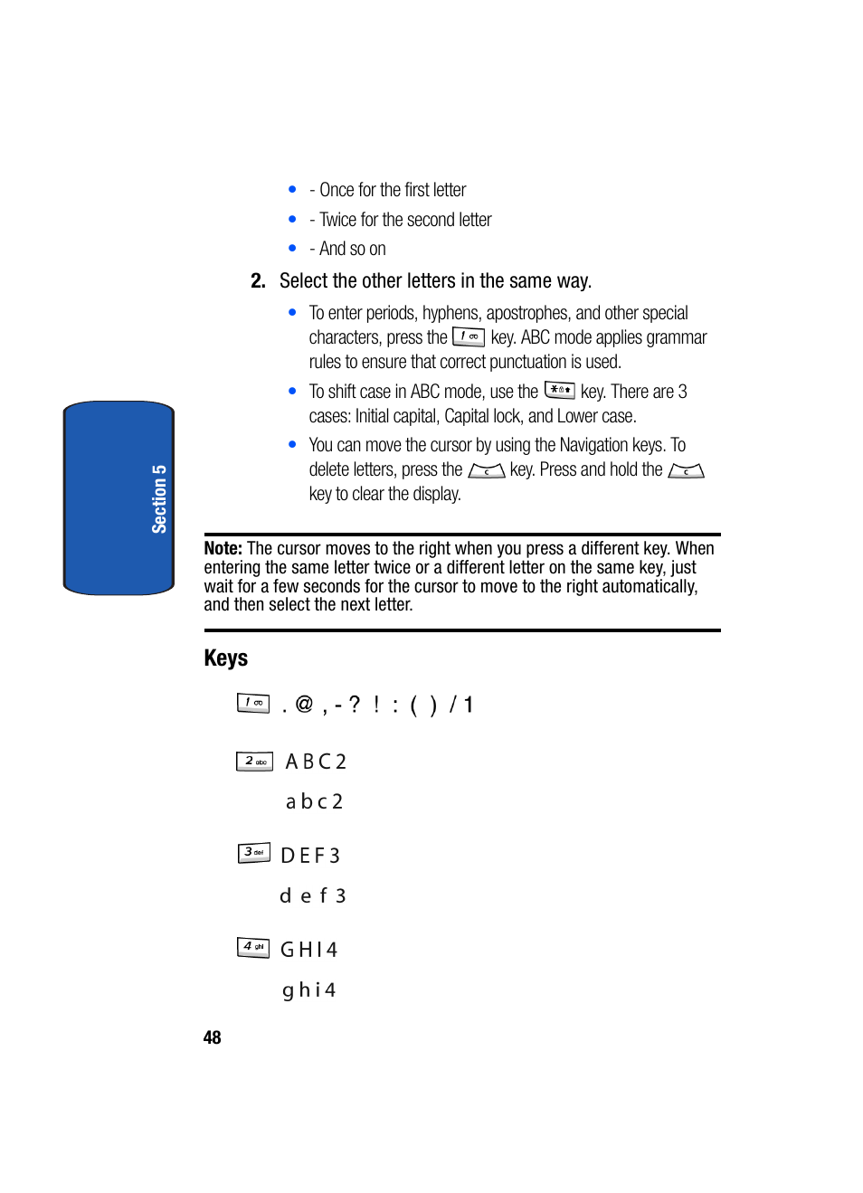 Keys | Samsung SGH-T509TSATMB User Manual | Page 52 / 206