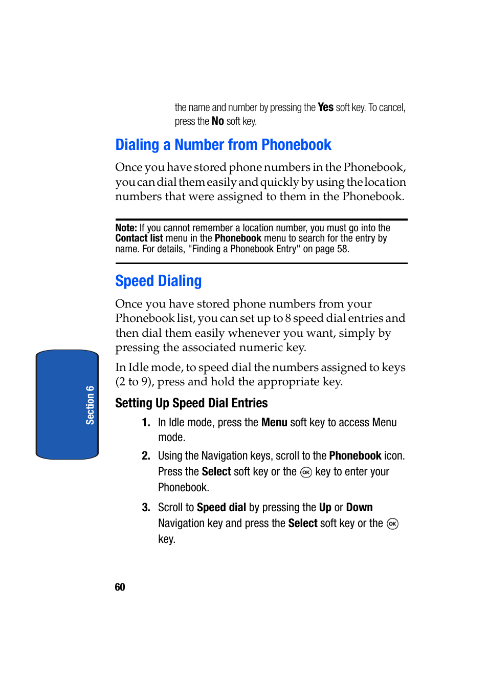 Dialing a number from phonebook speed dialing, Dialing a number from phonebook, Speed dialing | Samsung SGH-T509TSATMB User Manual | Page 64 / 206