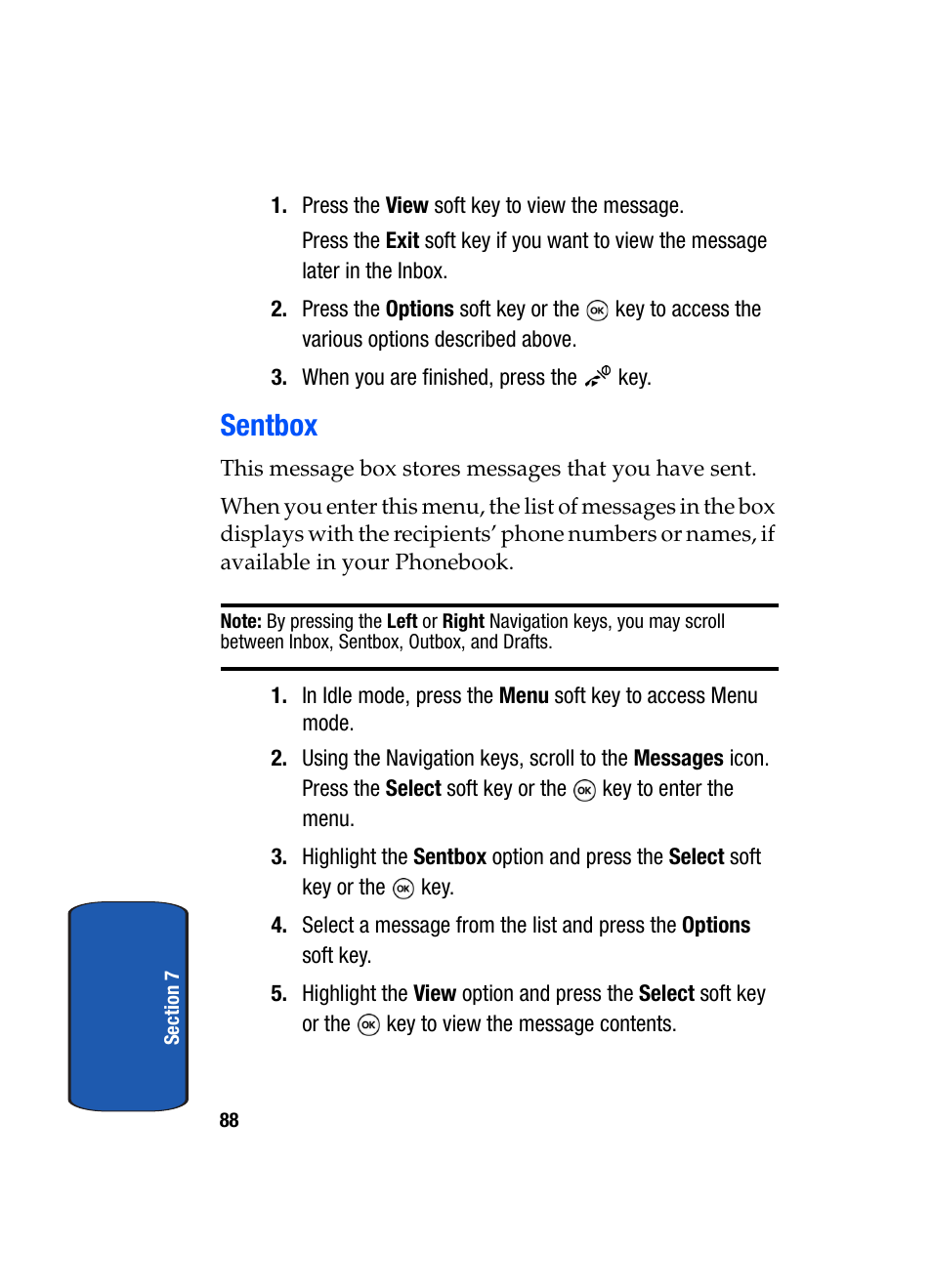 Sentbox | Samsung SGH-T509TSATMB User Manual | Page 92 / 206