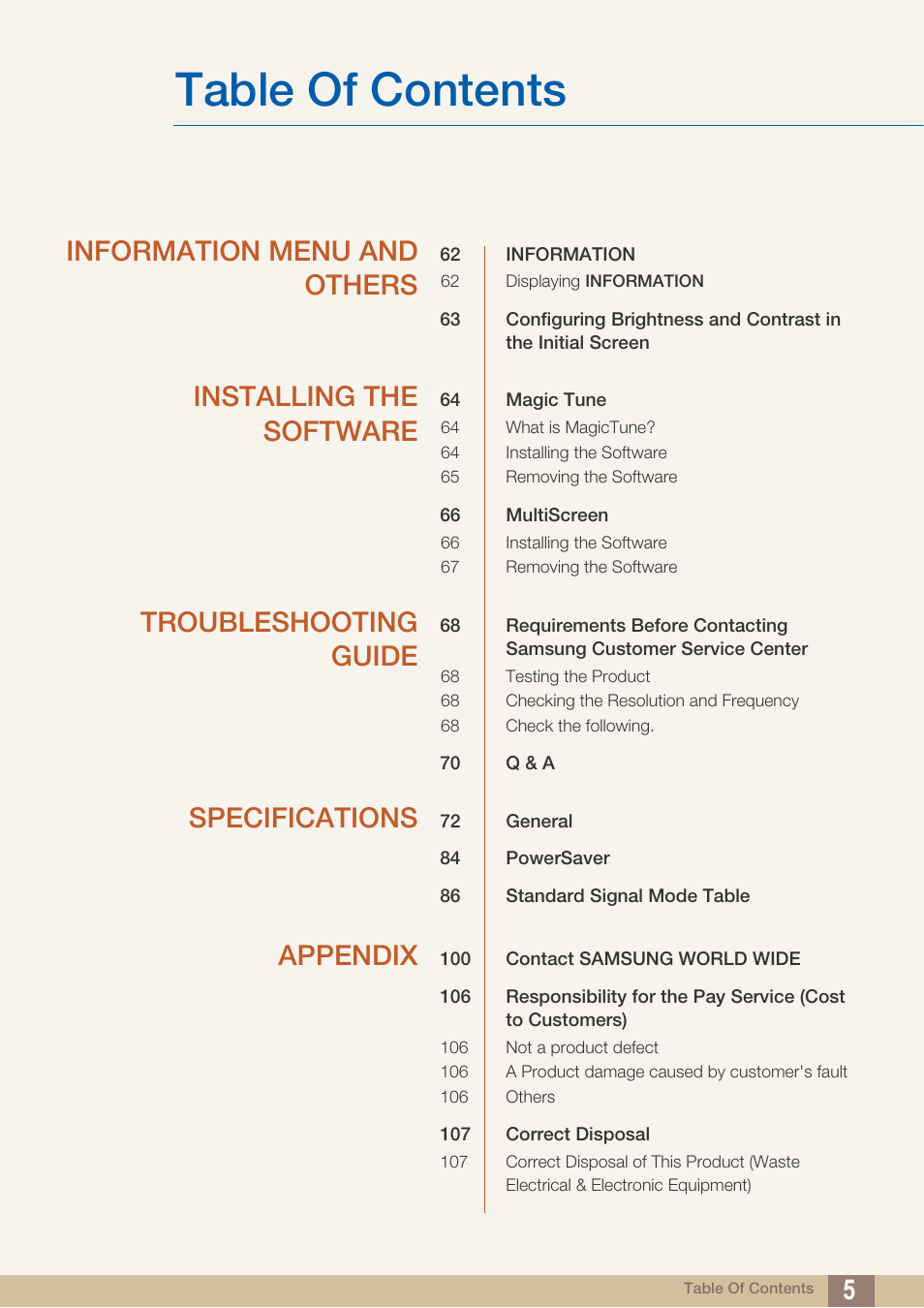 Samsung LS19C20KNY-ZA User Manual | Page 5 / 111