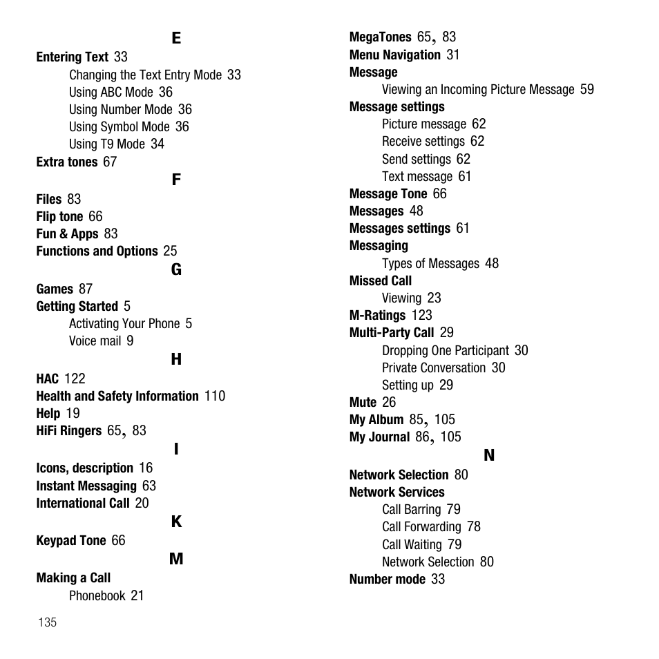 Samsung SGH-T229SRATMB User Manual | Page 138 / 140