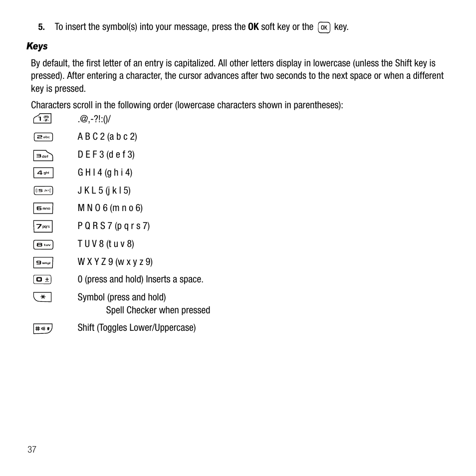 Keys | Samsung SGH-T229SRATMB User Manual | Page 40 / 140