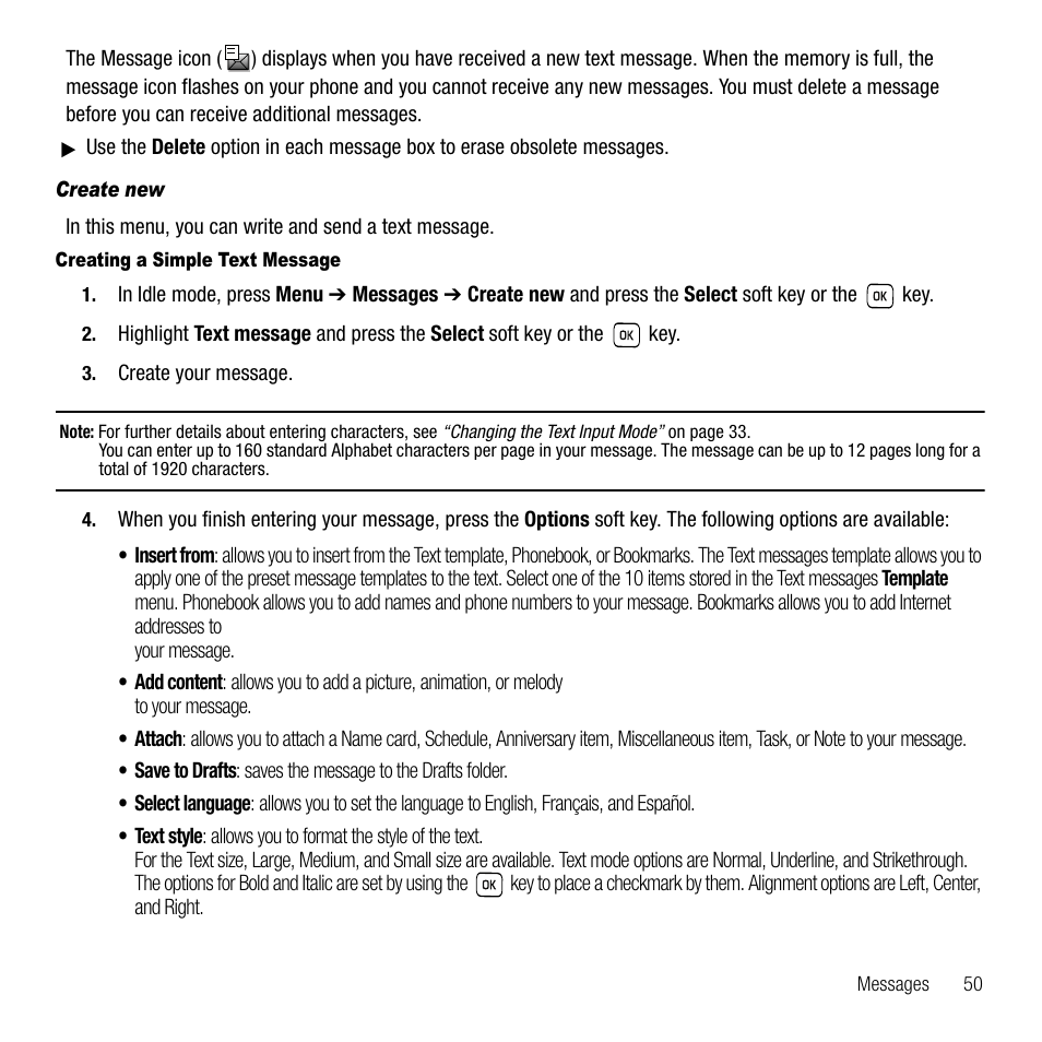 Create new | Samsung SGH-T229SRATMB User Manual | Page 53 / 140