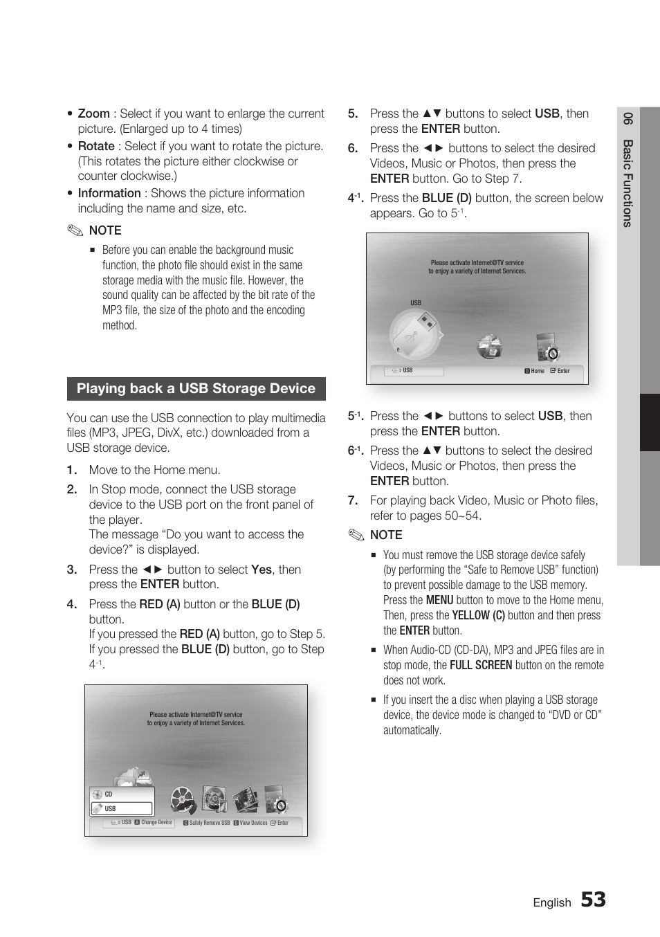 Playing back a usb storage device | Samsung BD-C6900-XAA User Manual | Page 53 / 71