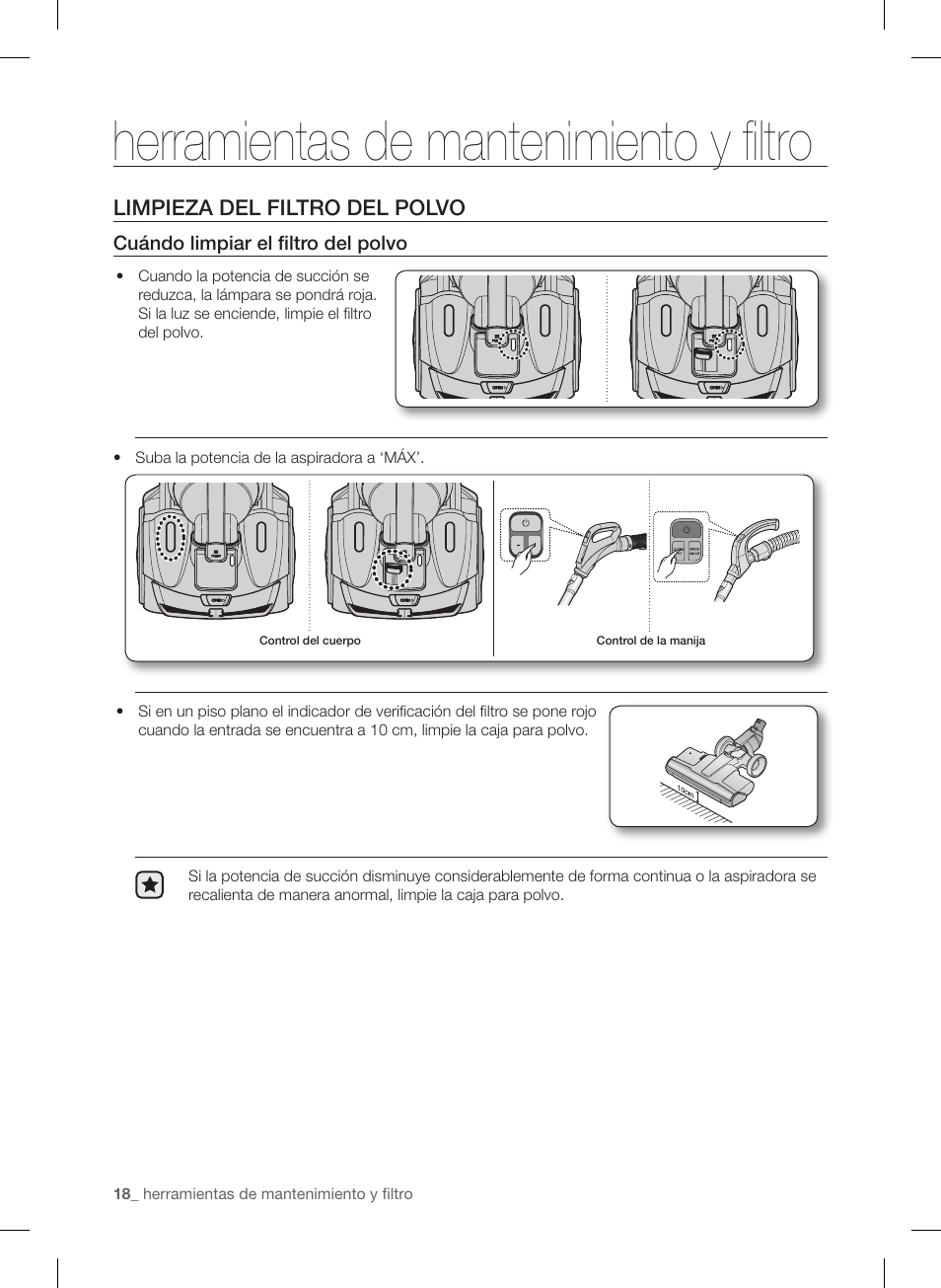 Herramientas de mantenimiento y filtro | Samsung VC12F50PRJC-AA User Manual | Page 66 / 72
