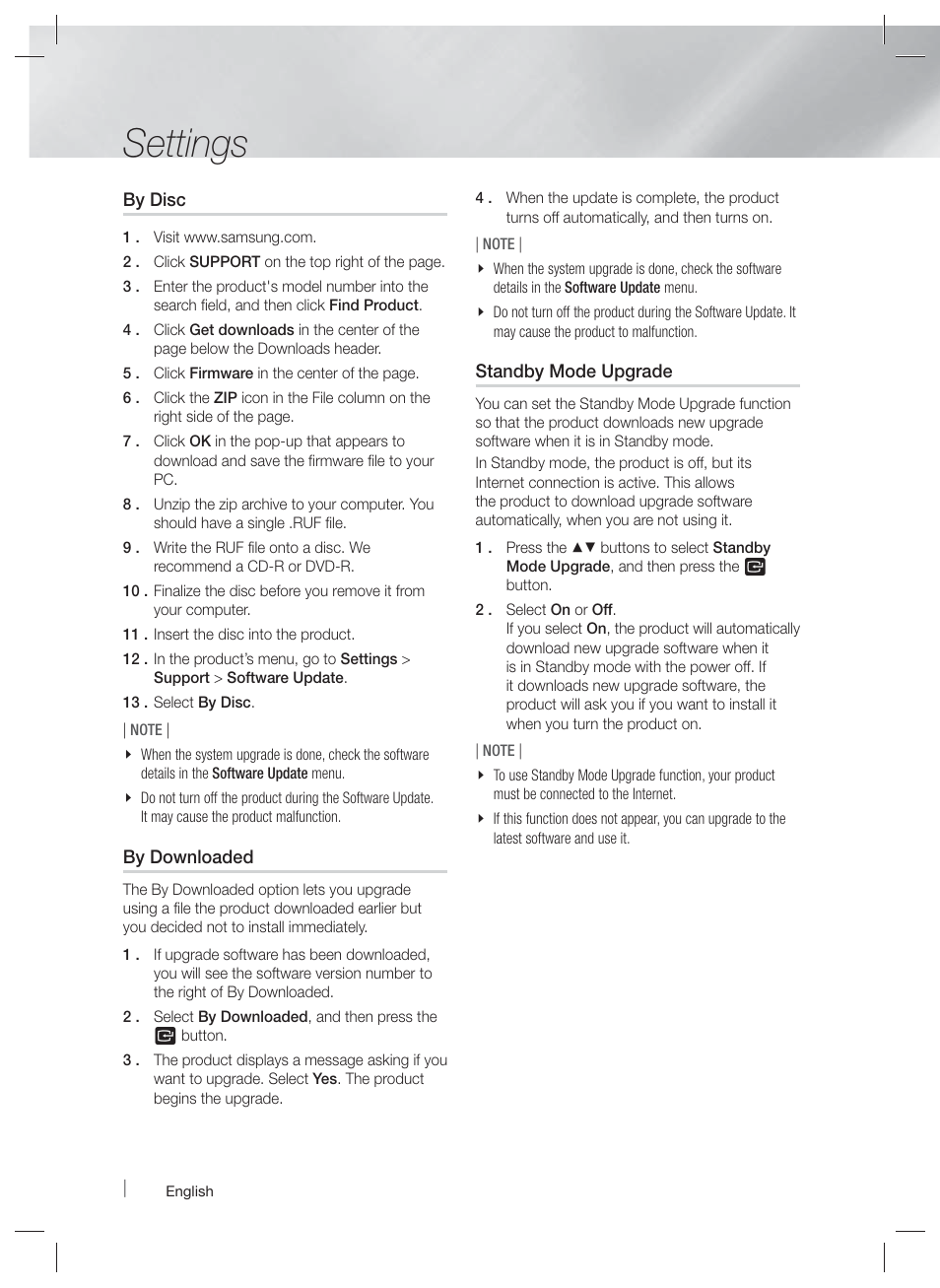 Settings | Samsung HT-E6730W-ZA User Manual | Page 38 / 67
