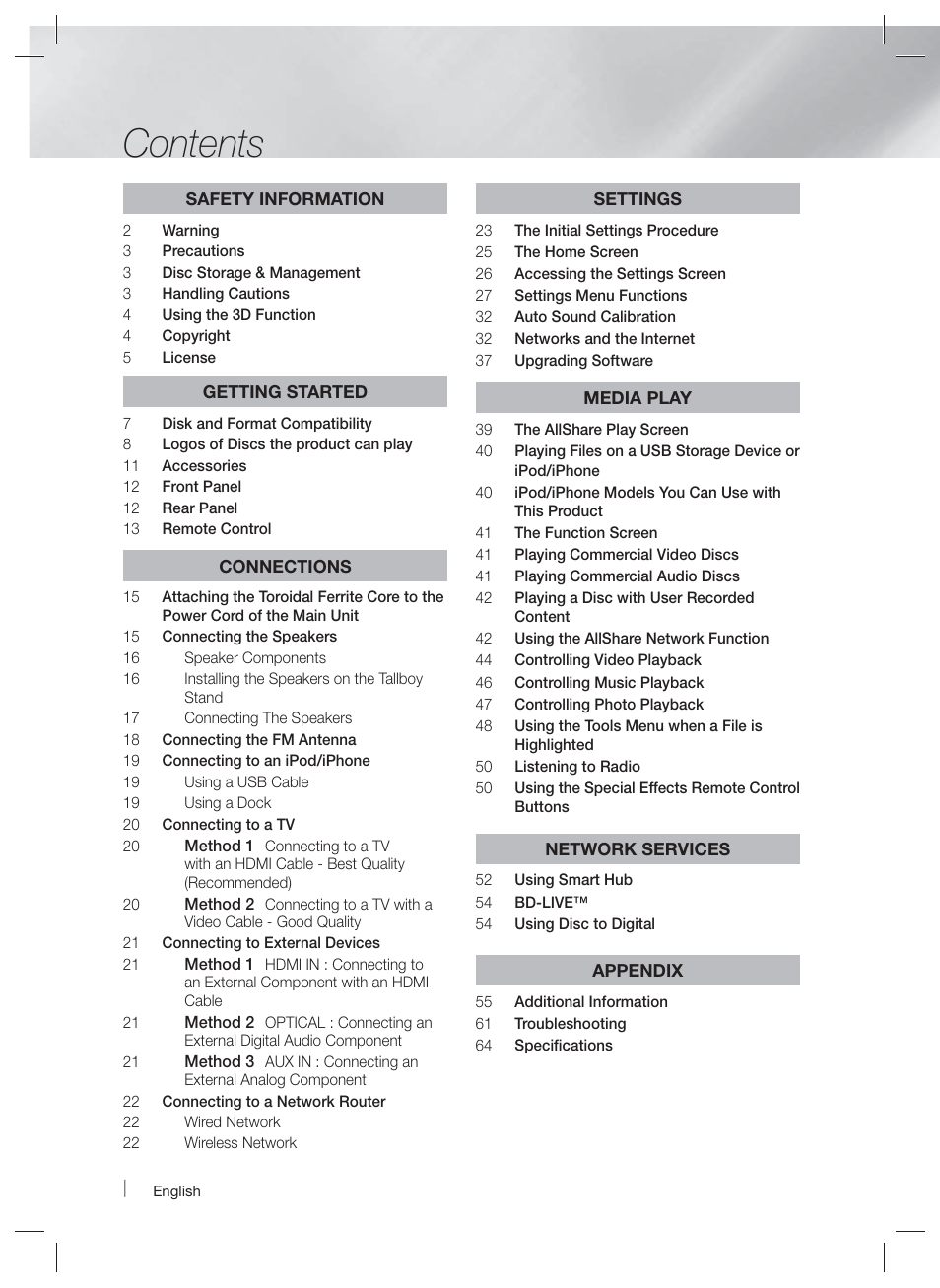 Samsung HT-E6730W-ZA User Manual | Page 6 / 67