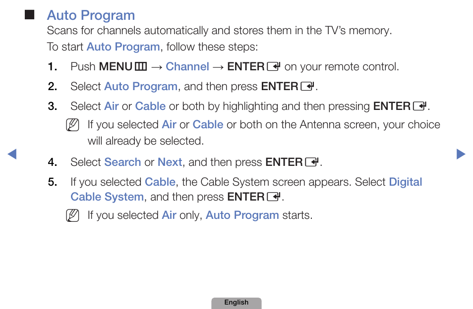 Auto❑program | Samsung UN32D4000NDXZA User Manual | Page 21 / 201