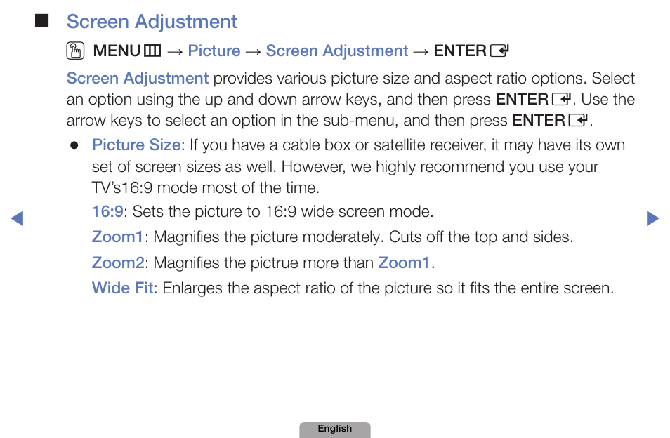 Screen❑adjustment ❑ o | Samsung UN32D4000NDXZA User Manual | Page 28 / 201