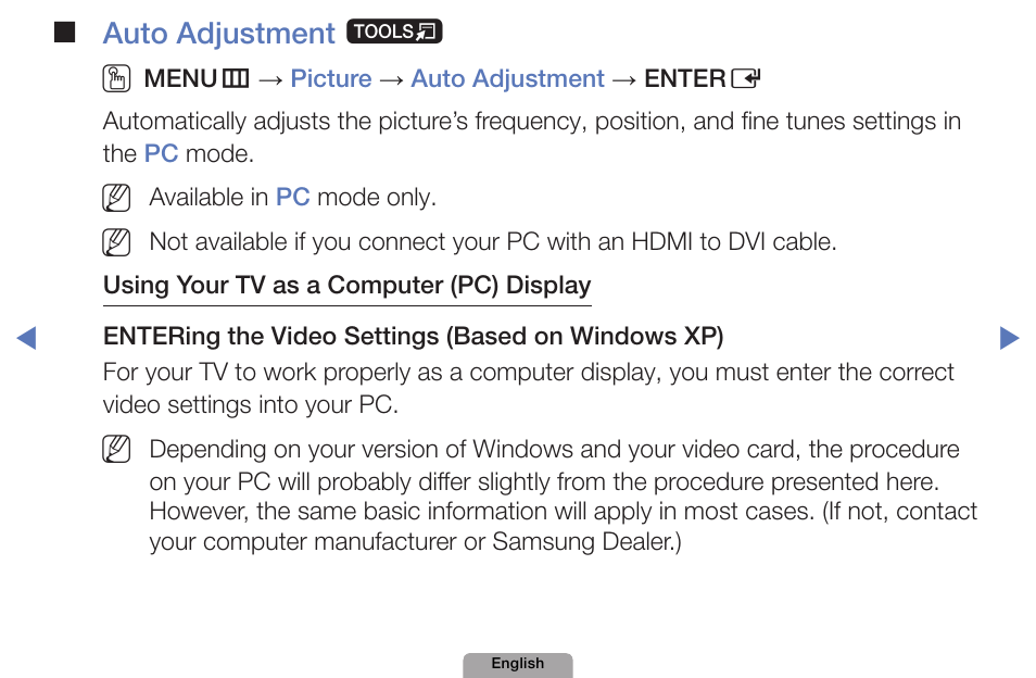 Auto❑adjustment ❑ t ❑ o | Samsung UN32D4000NDXZA User Manual | Page 34 / 201