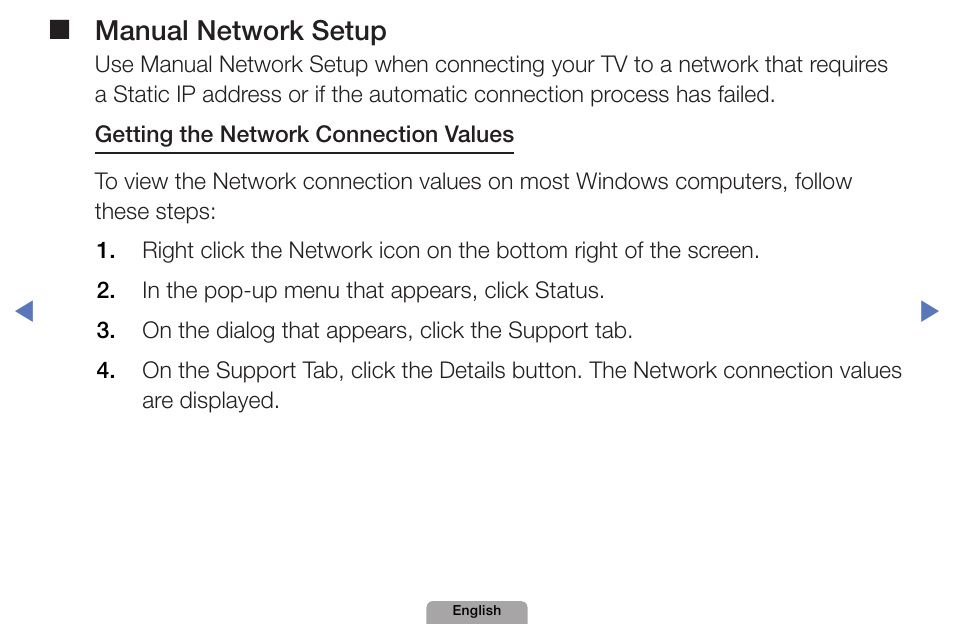 Manual❑network❑setup | Samsung UN32D4000NDXZA User Manual | Page 73 / 201