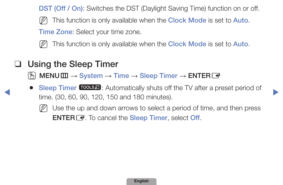 Using❑the❑sleep❑timer | Samsung UN32D4000NDXZA User Manual | Page 86 / 201