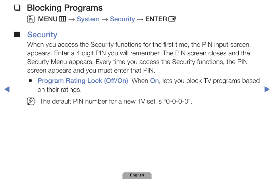 Blocking❑programs | Samsung UN32D4000NDXZA User Manual | Page 91 / 201