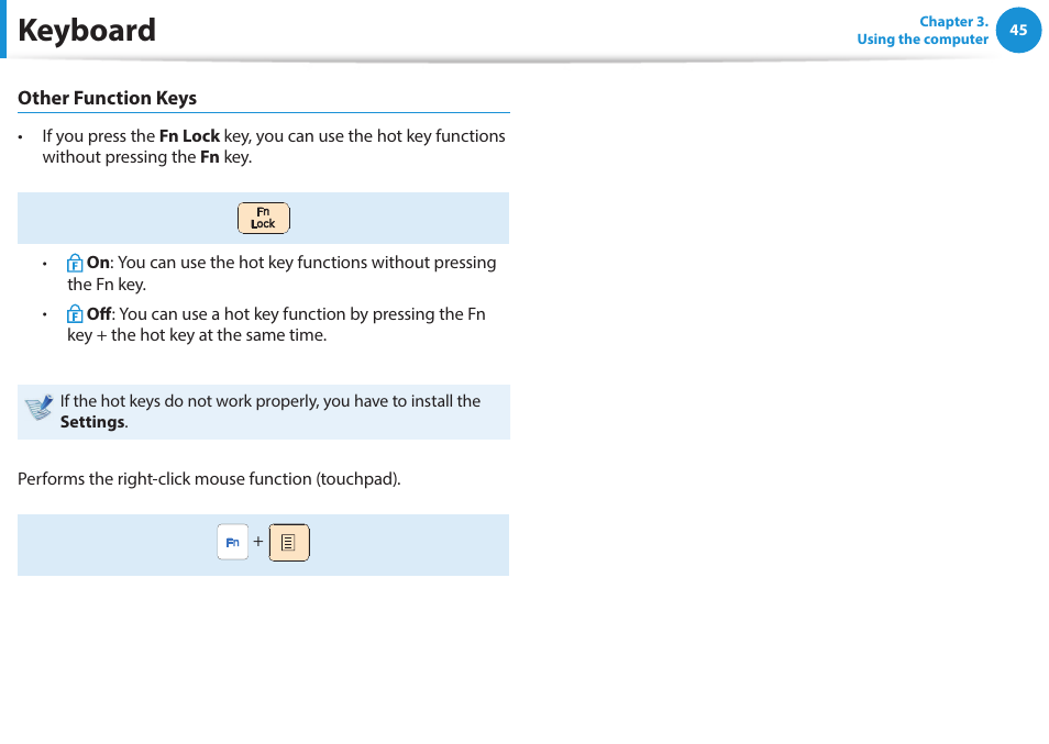 Keyboard | Samsung NP270E5E-K03US User Manual | Page 46 / 133
