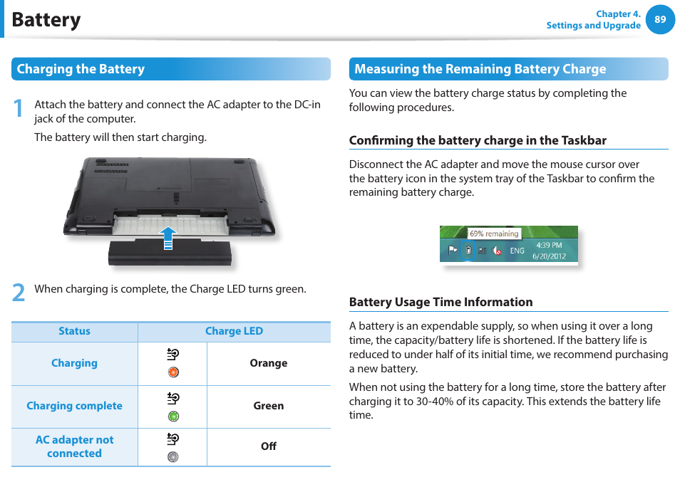 Battery | Samsung NP270E5E-K03US User Manual | Page 90 / 133