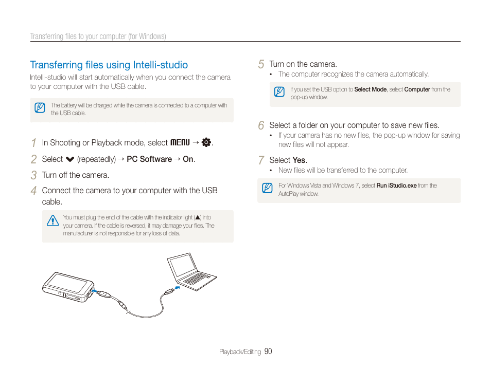 Transferring files using intelli-studio, Transferring ﬁles using intelli-studio, Transferring ﬁles using intelli-studio ………… 90 | Samsung EC-ST600ZBPLUS User Manual | Page 91 / 122