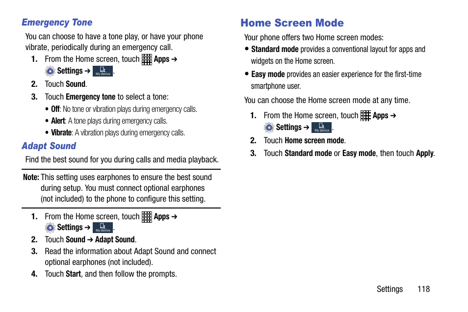 Home screen mode | Samsung SCH-R890ZWAUSC User Manual | Page 123 / 194