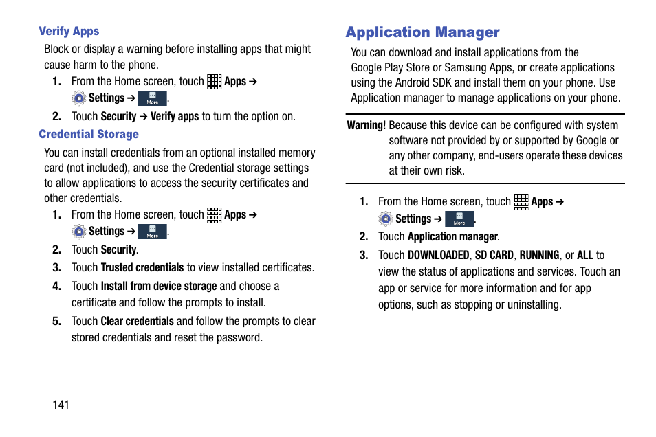 Application manager | Samsung SCH-R890ZWAUSC User Manual | Page 146 / 194