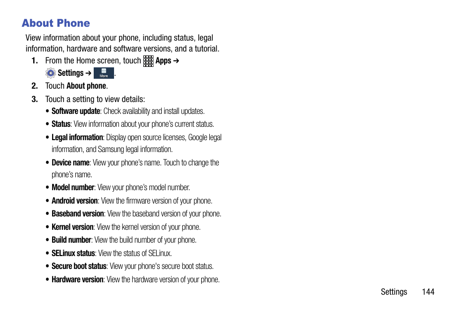 About phone | Samsung SCH-R890ZWAUSC User Manual | Page 149 / 194