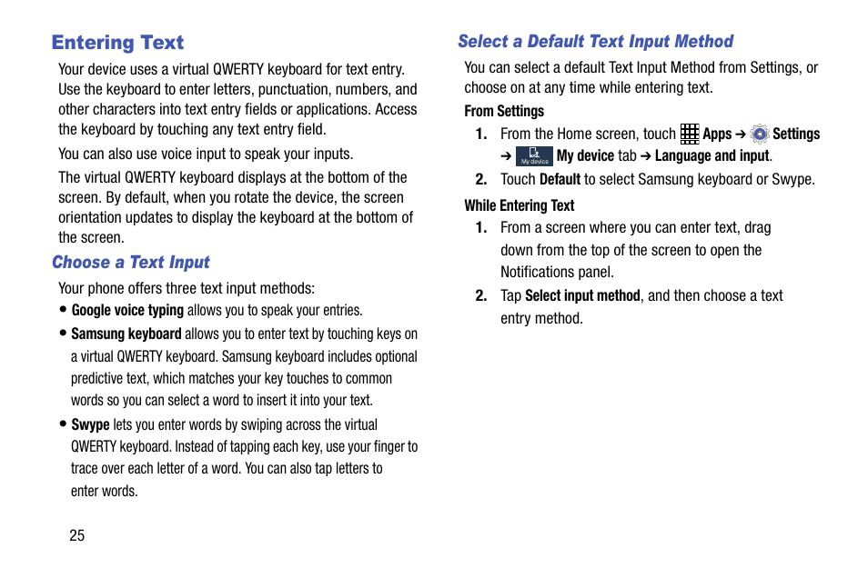 Entering text | Samsung SCH-R890ZWAUSC User Manual | Page 30 / 194