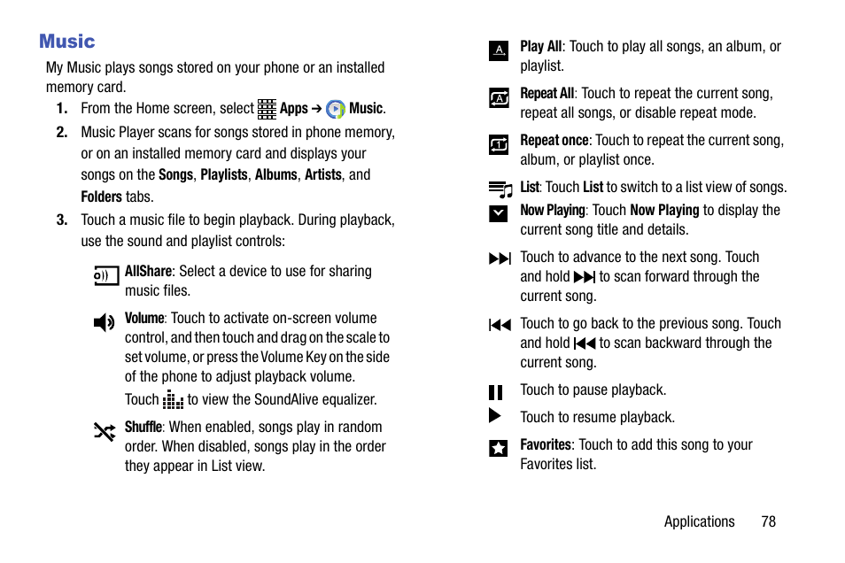 Music | Samsung SCH-R890ZWAUSC User Manual | Page 83 / 194