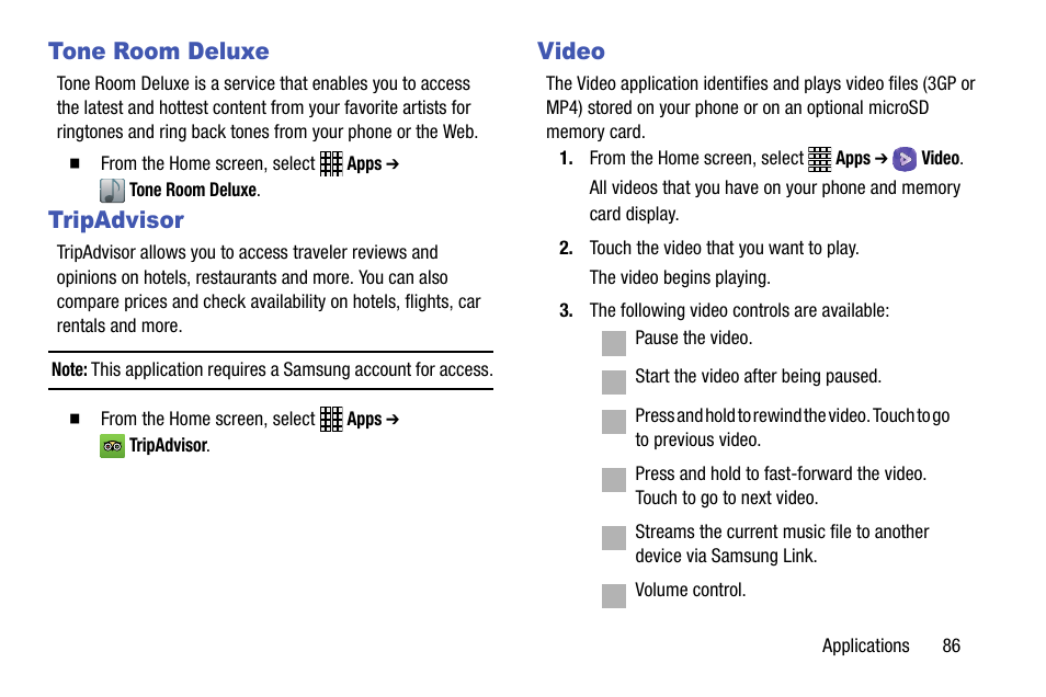 Tone room deluxe, Tripadvisor, Video | Tone room deluxe tripadvisor video | Samsung SCH-R890ZWAUSC User Manual | Page 91 / 194