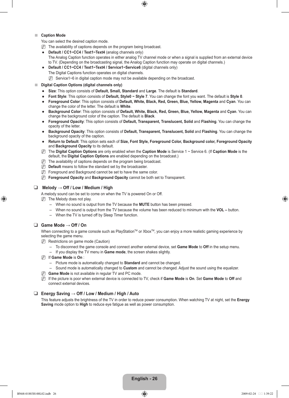 Samsung LN32B540P8DUZA User Manual | Page 28 / 73
