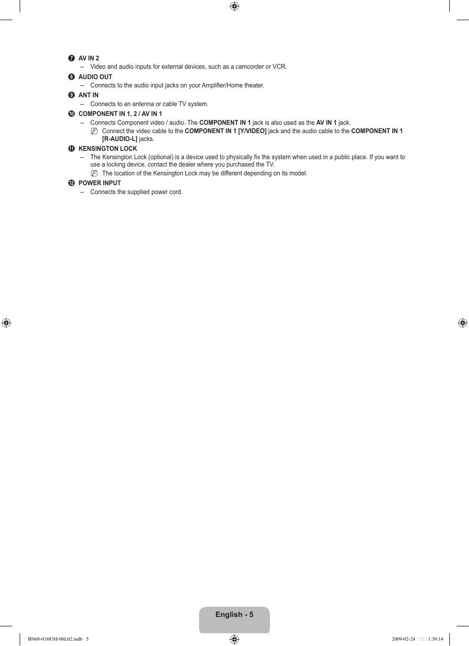 Samsung LN32B540P8DUZA User Manual | Page 7 / 73