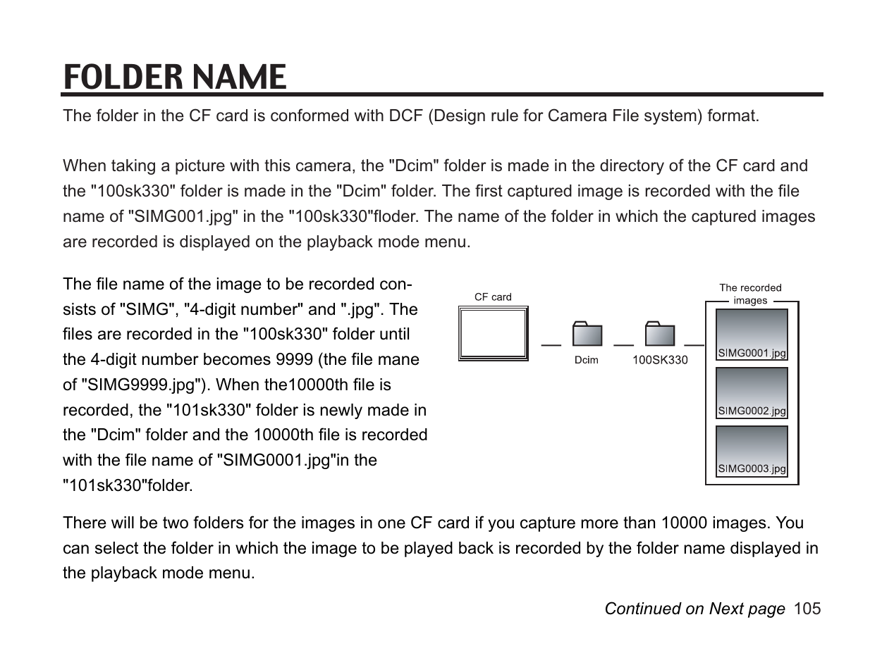 Folder name | Argus Camera DC3650 User Manual | Page 101 / 148