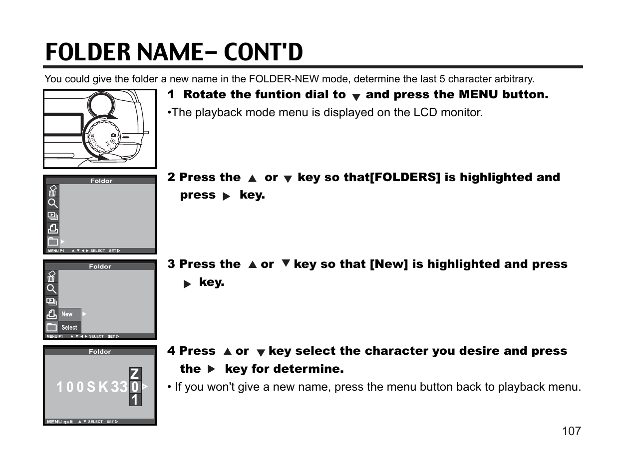 Folder name- cont'd | Argus Camera DC3650 User Manual | Page 103 / 148