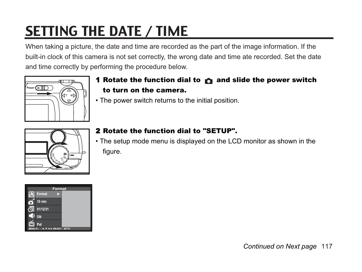 Setting the date / time | Argus Camera DC3650 User Manual | Page 113 / 148