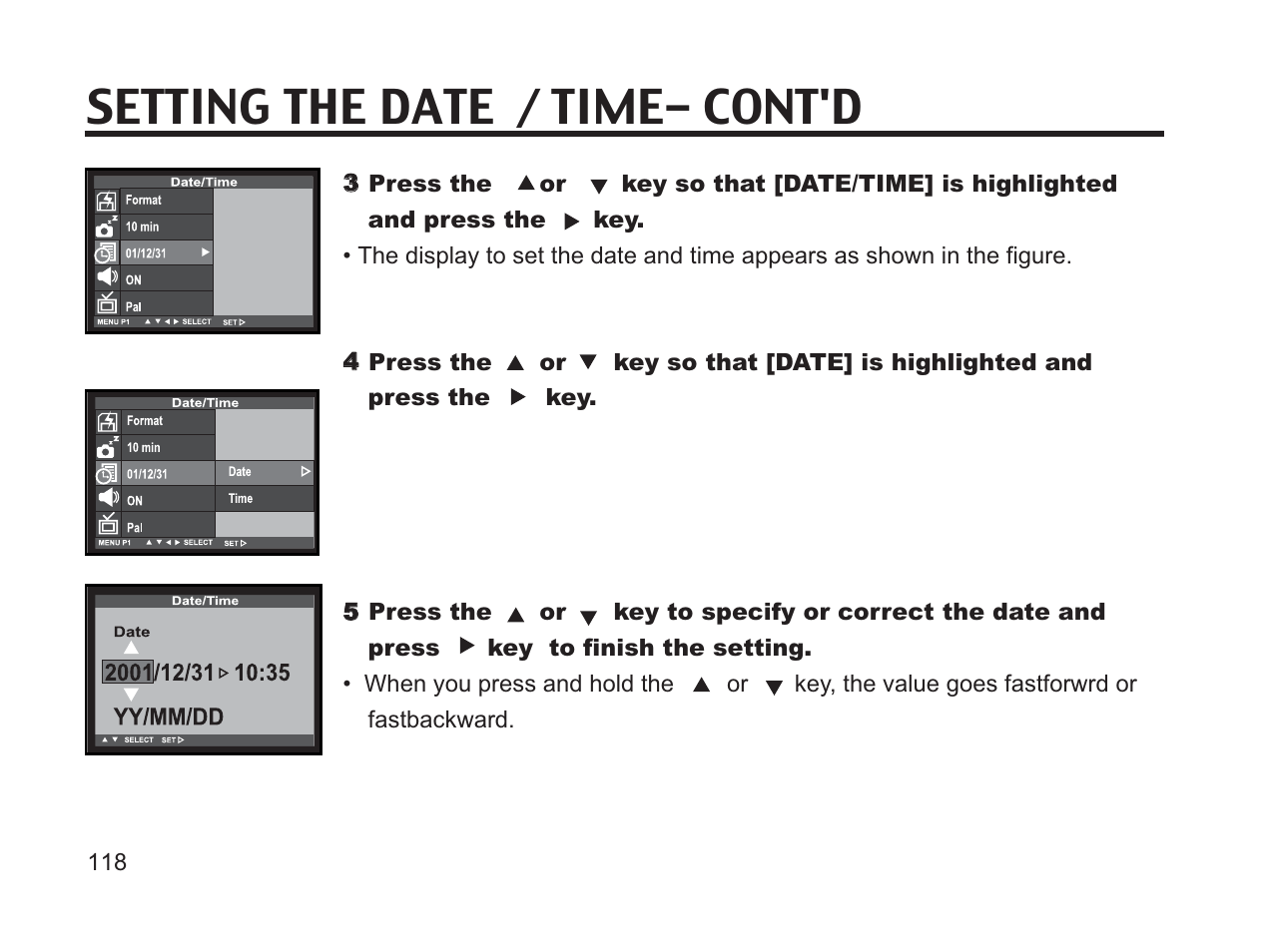 Setting the date / time- cont'd | Argus Camera DC3650 User Manual | Page 114 / 148