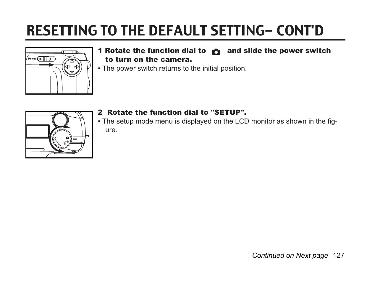 Resetting to the default setting- cont'd | Argus Camera DC3650 User Manual | Page 123 / 148