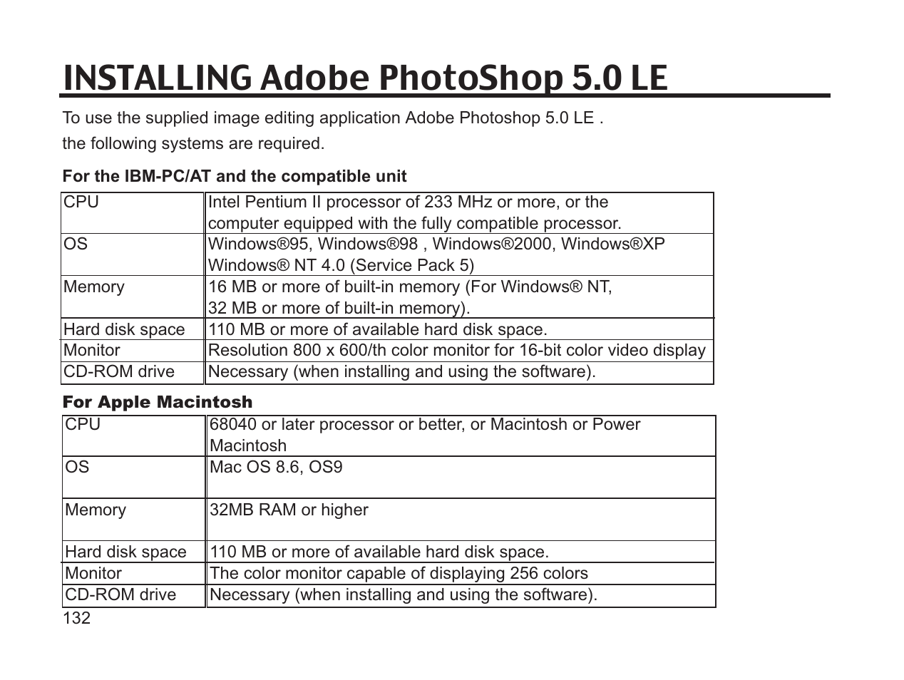 Installing adobe photoshop 5.0 le | Argus Camera DC3650 User Manual | Page 128 / 148