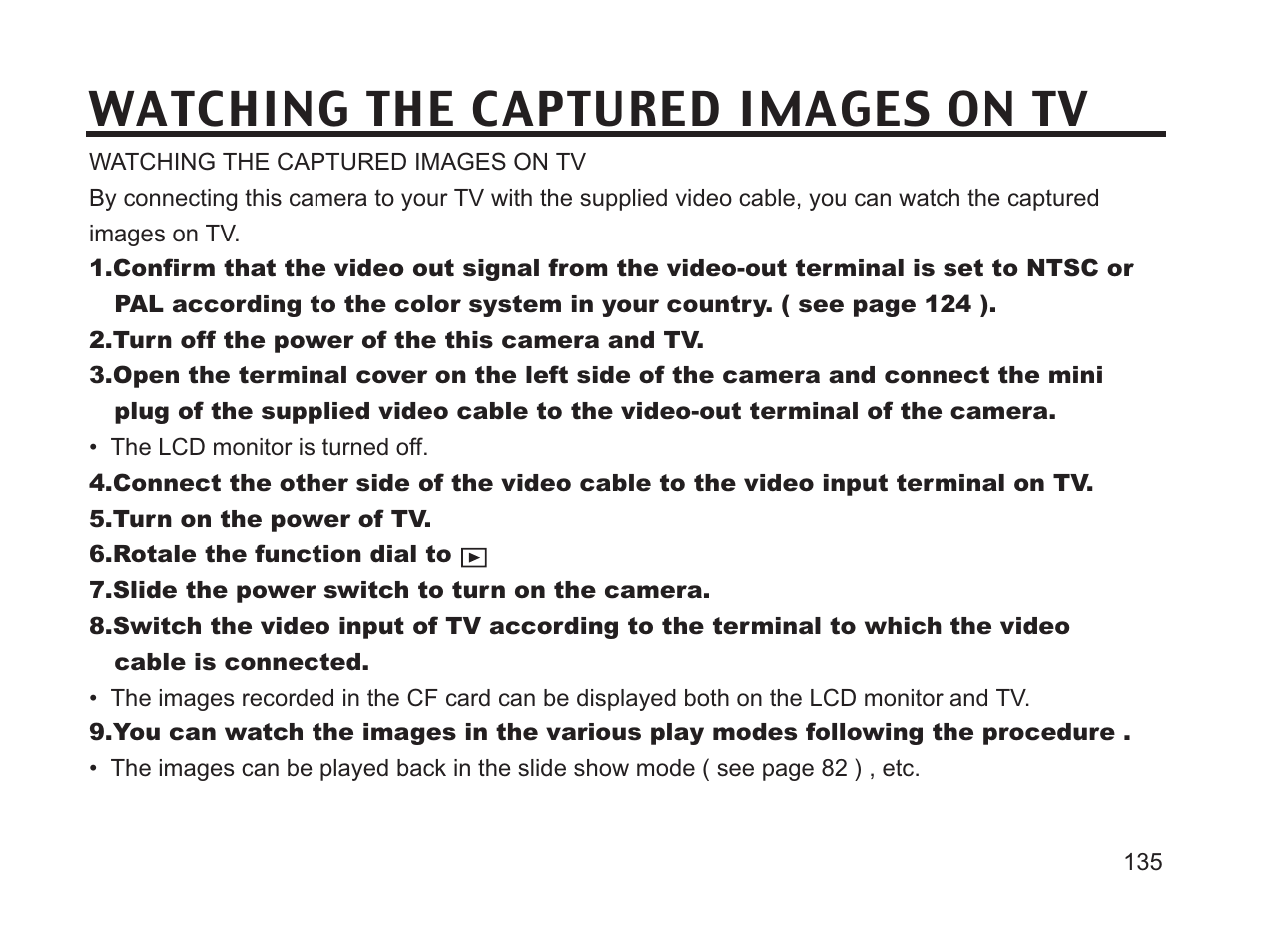 Watching the captured images on tv | Argus Camera DC3650 User Manual | Page 131 / 148