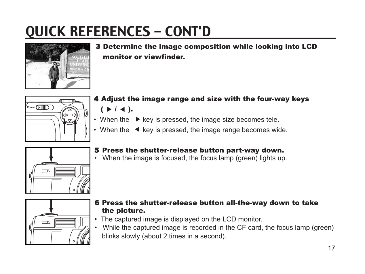 Quick references - cont'd | Argus Camera DC3650 User Manual | Page 17 / 148