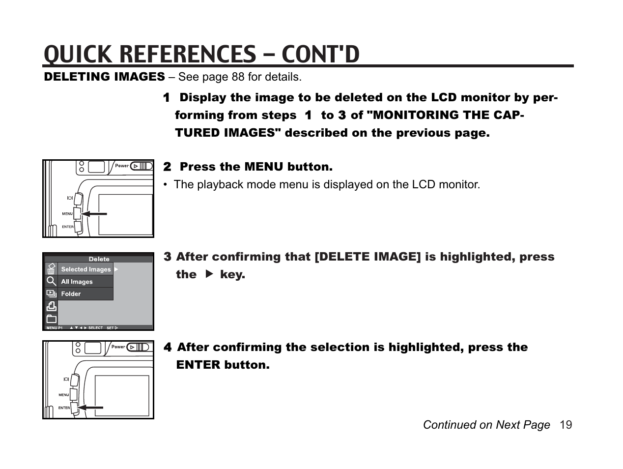 Quick references - cont'd | Argus Camera DC3650 User Manual | Page 19 / 148