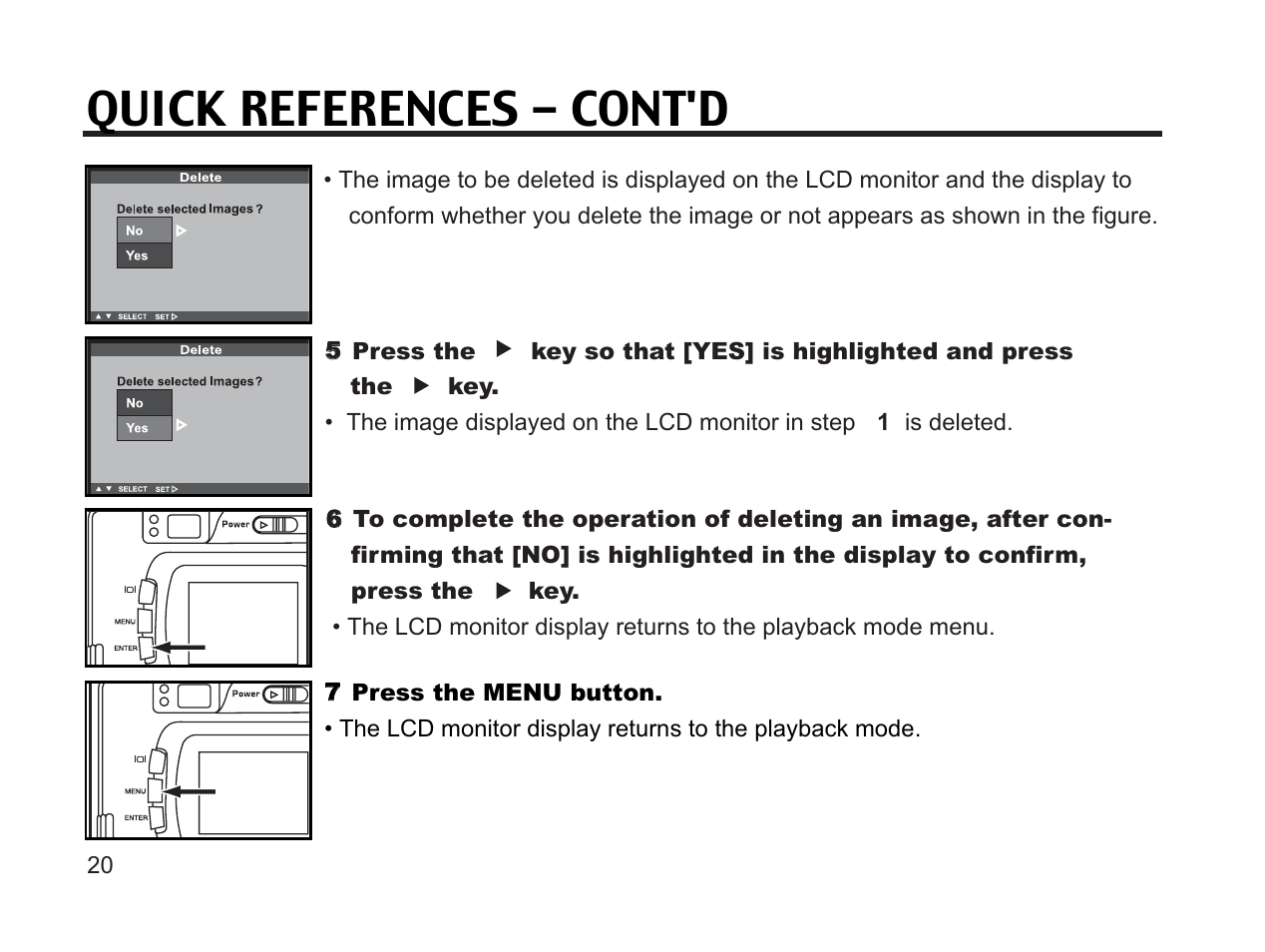 Quick references - cont'd | Argus Camera DC3650 User Manual | Page 20 / 148