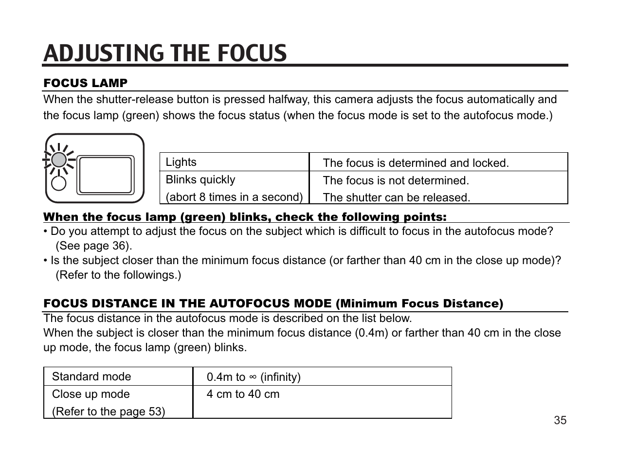 Adjusting the focus | Argus Camera DC3650 User Manual | Page 35 / 148