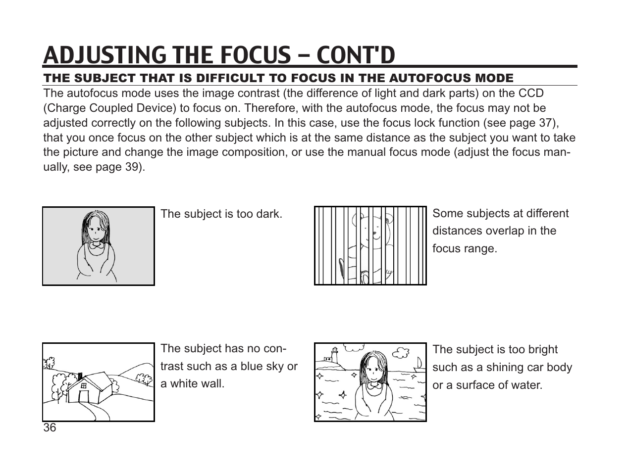 Adjusting the focus - cont'd | Argus Camera DC3650 User Manual | Page 36 / 148