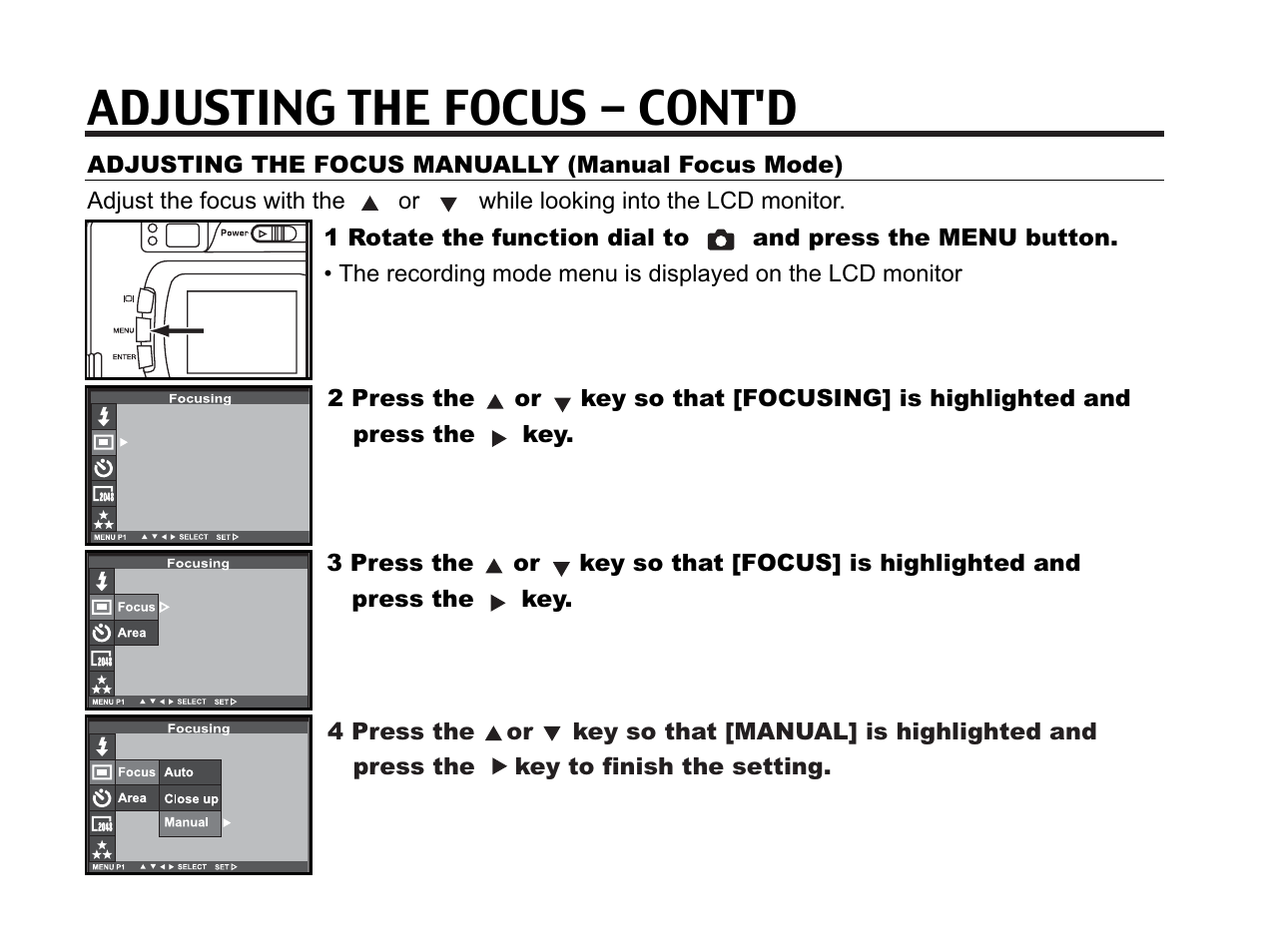 Adjusting the focus - cont'd | Argus Camera DC3650 User Manual | Page 38 / 148