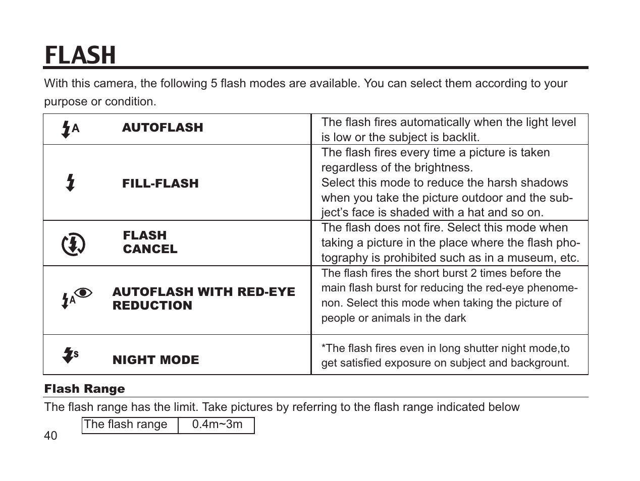 Flash | Argus Camera DC3650 User Manual | Page 40 / 148