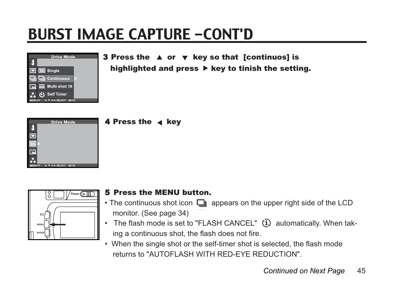 Burst image capture -cont'd | Argus Camera DC3650 User Manual | Page 45 / 148