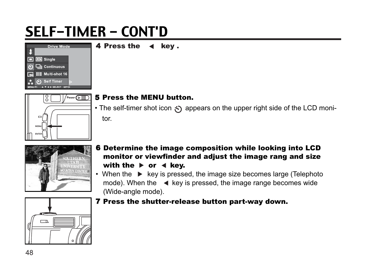 Self-timer - cont'd | Argus Camera DC3650 User Manual | Page 48 / 148