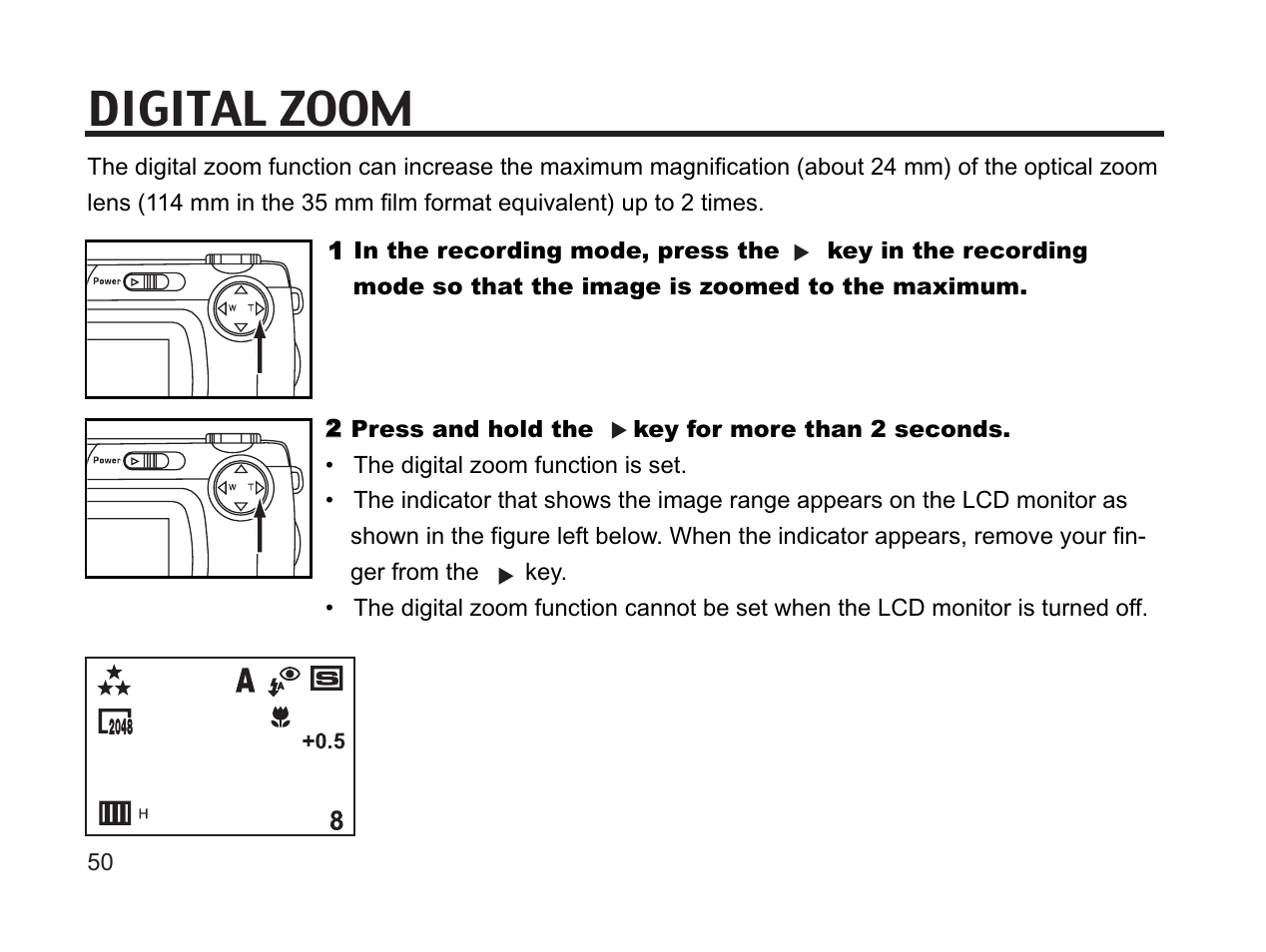 Digital zoom | Argus Camera DC3650 User Manual | Page 50 / 148