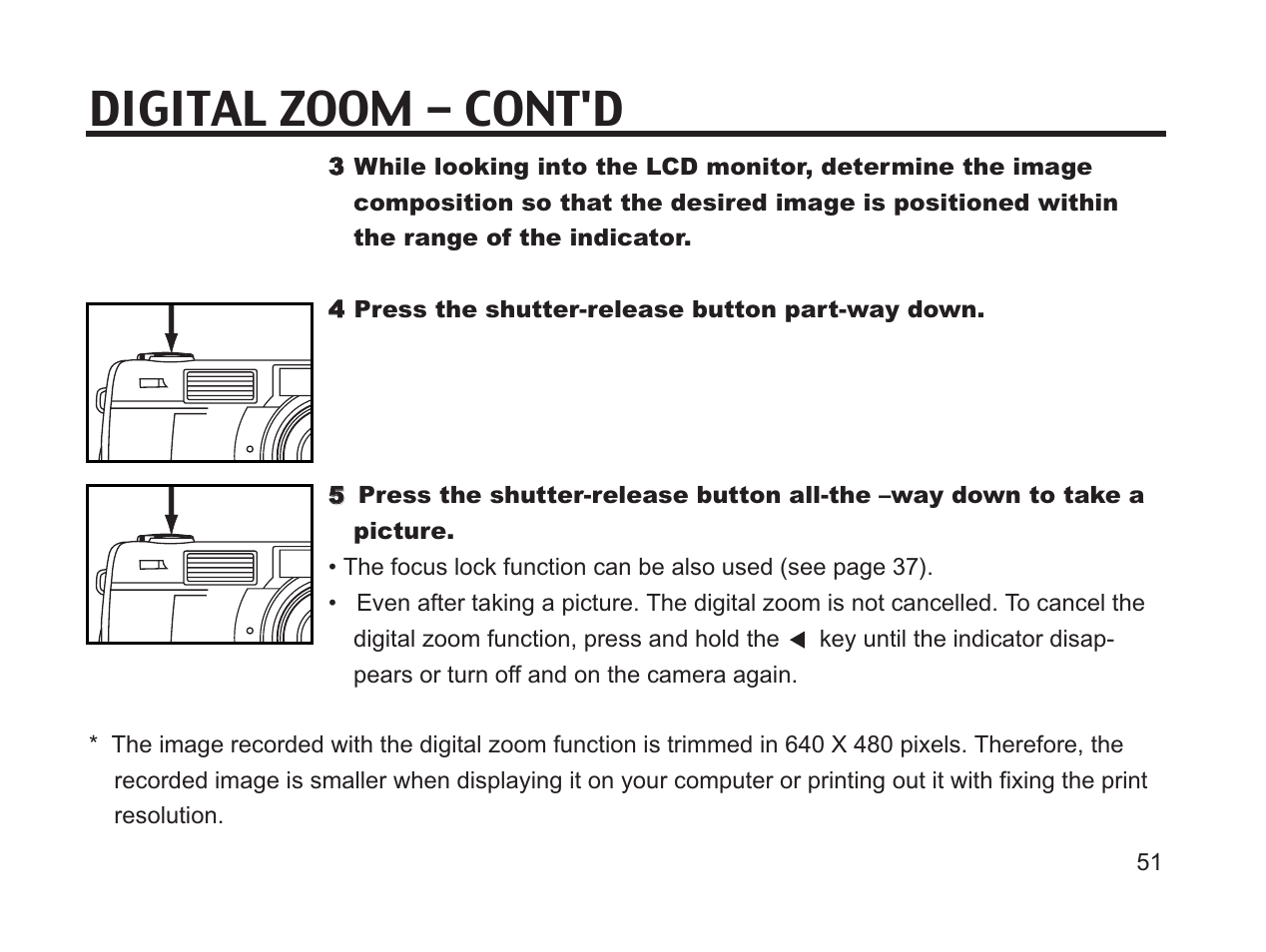 Digital zoom - cont'd | Argus Camera DC3650 User Manual | Page 51 / 148