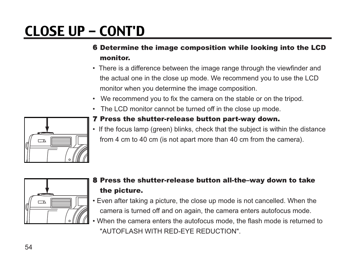 Close up - cont'd | Argus Camera DC3650 User Manual | Page 54 / 148