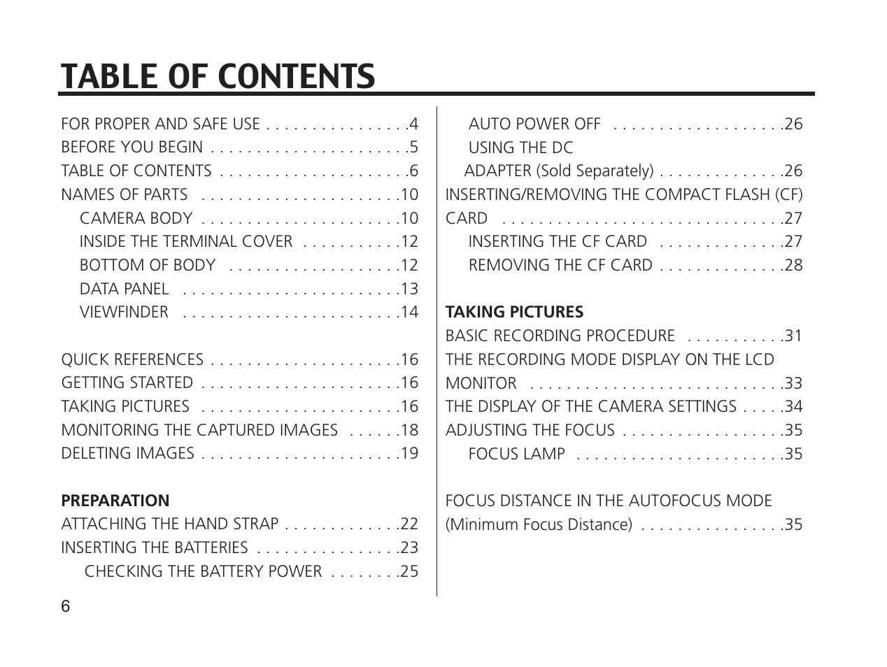 Argus Camera DC3650 User Manual | Page 6 / 148