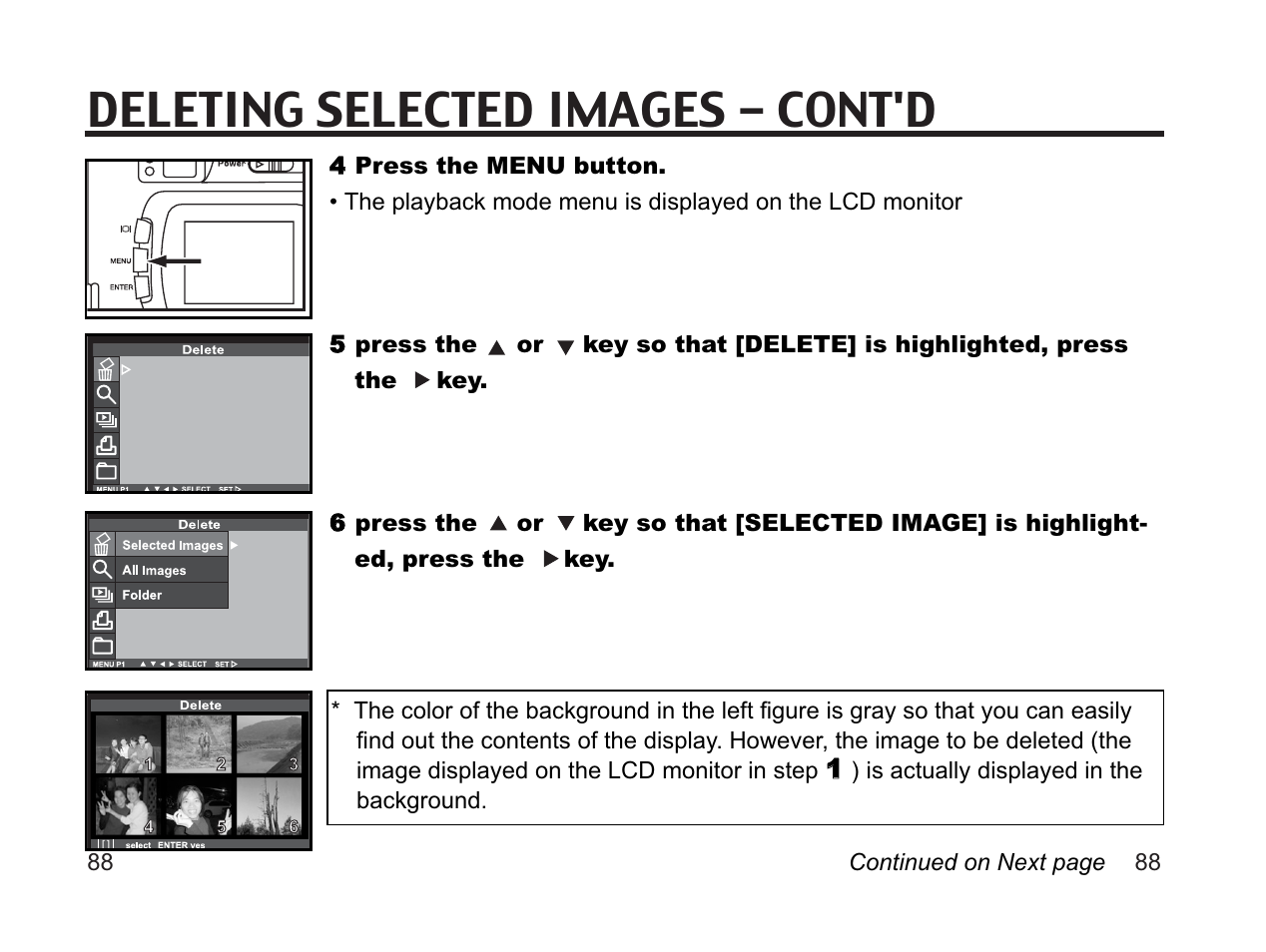 Deleting selected images - cont'd | Argus Camera DC3650 User Manual | Page 84 / 148