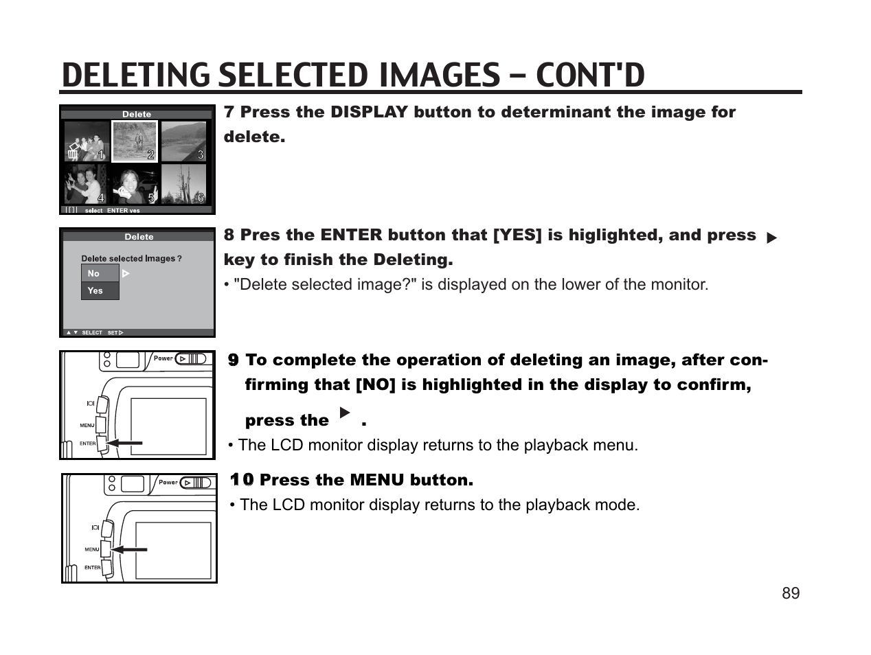 Deleting selected images - cont'd | Argus Camera DC3650 User Manual | Page 85 / 148